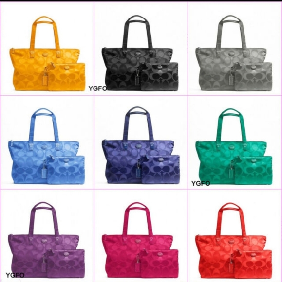 Coach Nylon Packable Weekender Bag - RED ❤ - Picture 2 of 15